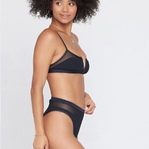 L*Space Ribbed Sadie Black Bikini Top